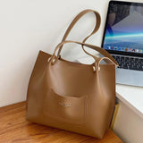 Women PU Leather Shoulder Bag Large Capacity Tote Handbag