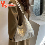 Autumn Space Cotton Women Handbag Large Capacity Shoulder Bag Winter Down Tote B
