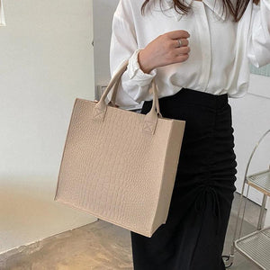 Crocodile Embossed Felt Handbag Candy Tote Bag for Women