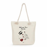 High Capacity Women's Tote Bag Thick Rope Storage Lips Print Shoulder Bag