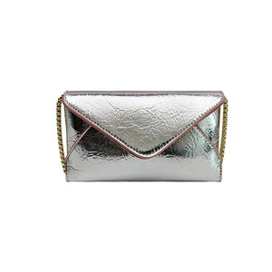 Women Envelop Clutch Handbag Purse PU Leather Chain Shoulder Crossbody Bag