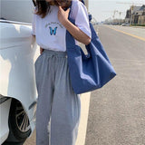 Large Nylon Underarm Shoulder Bags Women Students School Handbags