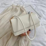Women Shoulder Bags Pure Totes PU Leather Flap Small Square Top-Handle Bags
