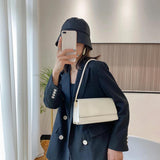 Women Shoulder Bags Pure Totes PU Leather Flap Small Square Top-Handle Bags