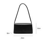 Women Shoulder Bags Pure Totes PU Leather Flap Small Square Top-Handle Bags