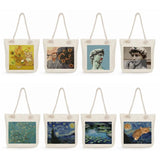 Funny Handbags Female Foldable High Capacity Casual Women Shopping Bags Van Gogh