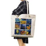 Funny Handbags Female Foldable High Capacity Casual Women Shopping Bags Van Gogh