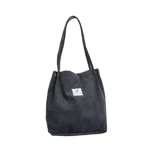 Corduroy Shoulder Bag Top-Handle Crossbody Tote Bag College Style