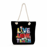 Teachers' Printed Handbag School Book Bag Portable Tote Bag