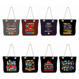 Teachers' Printed Handbag School Book Bag Portable Tote Bag