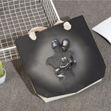 3D Love Heart Grey Art Print Tote Bag Women Shoulder Bag High Capacity Shopping