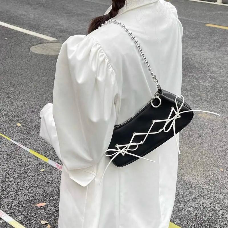 Women Handbag Criss-cross Bandage Ins Harajuku Girls Popu