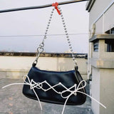 Women Handbag Criss-cross Bandage Ins Harajuku Girls Popu