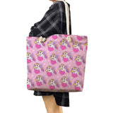 Unicorn Print Shoulder Bag High Capacity Travel Tote Beach Shopping Bag