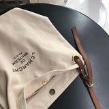 Canvas Shoulder Bags Women Casual Crossbody Stitching Bucket Bag