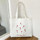 Harajuku Brother Canvas Bag Small Flower Large Capacity Shopping Bag