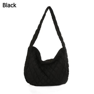 Quilted Tote Bag Lightweight Winter Warm Down Cotton Padded Shoulder