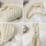 Quilted Tote Bag Lightweight Winter Warm Down Cotton Padded Shoulder