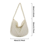 Quilted Tote Bag Lightweight Winter Warm Down Cotton Padded Shoulder