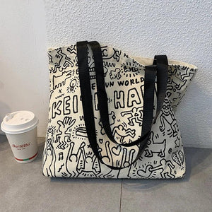 Women's Canvas Shoulder Shopper Bag Eco Reusable Handbag Large Tote