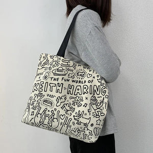 Women's Canvas Shoulder Shopper Bag Eco Reusable Handbag Large Tote