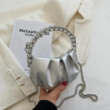 Round Diamond Evening Clutch Bags Metal Handle Rhinestone Purses Bling Handbags