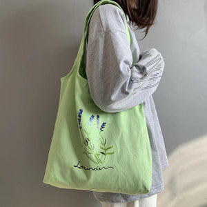 Women's Canvas Tote Bag Lavender Handbag