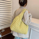 Rhombus Shoulder Bag for Women Soft Reusable Totes