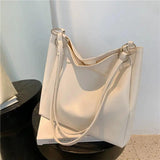 Large Capacity PU Leather Shopping Bag Ladies Tote Retro Vintage Style