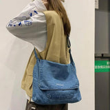 Europe & US Denim Bag Canvas Shoulder Handbag