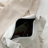 Solid Zipper Large Capacity Women Shoulder Bag