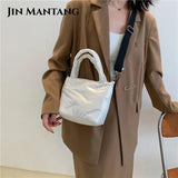 Women Down Bucket Bags Totes Space Cotton Handbag Crossbody Bags