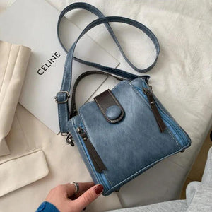 Women's Shoulder Bag Solid PU Leather Bucket Bag