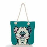 Funny Bull Terrier Dog Print Tote Handbag for Women