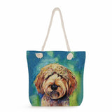 Poodle Dog Art Portrait Print Tote Bag