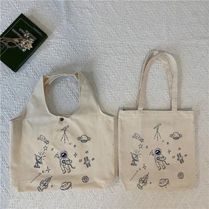 Large Capacity Canvas Shoulder Bag for Women All-match Tote Handbags