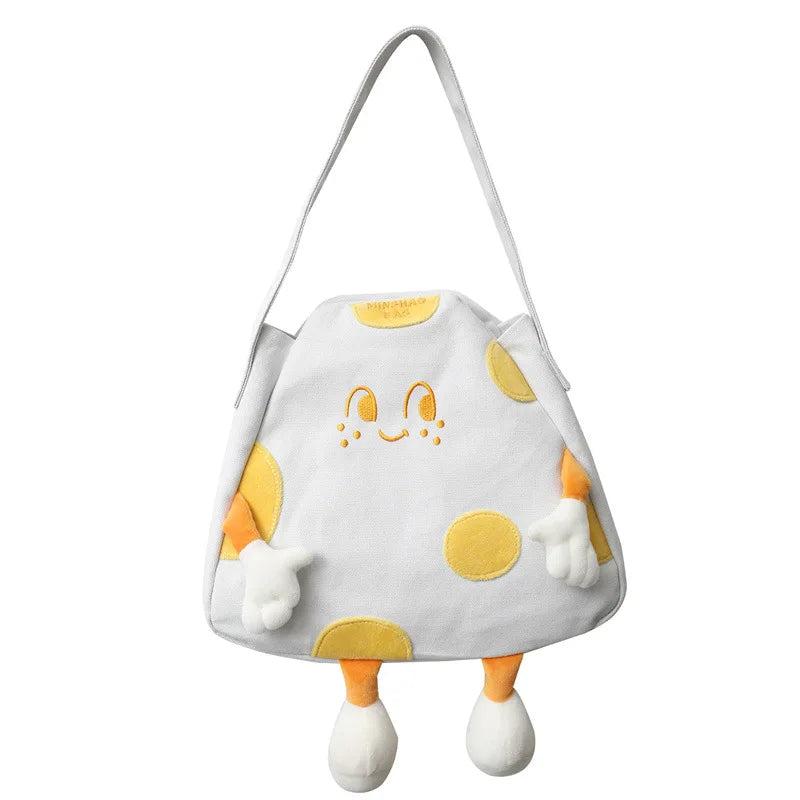 Yellow Cheese Canvas Shoulder Bag Large Capacity Crossbody Bags