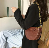 Crocodile Pattern Crossbody Bag for Women Shoulder Bag PU Leather Handbags