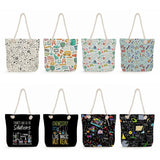 Women's Cartoon Tote Bag, High Capacity Shoulder Bag, School Teacher Gift