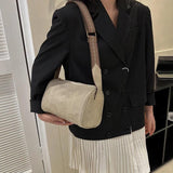Vintage Pillow Shape Crossbody Bag Wide Strap Satchel Handbag