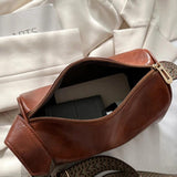 Vintage Pillow Shape Crossbody Bag Wide Strap Satchel Handbag