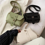 Women's Small Crossbody Bag PU Leather Messenger Flap Handbag