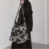 Vintage Floral Embroidery Shoulder Bag Canvas Tote