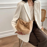 Plush One-Shoulder Chain Handbag