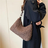 Women's Winter Soft Faux Fur Top Handle Tote Bag