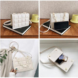 Embossed Flap Crossbody Bag Mini Purses Square Shoulder Bag