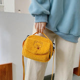 Lamb Plush Cartoon Small Square Bag Soft Girl Shoulder Bag