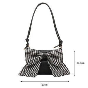Women Shoulder Bags Big Bow Handbag Purse Lady Zipper Casual Messenger