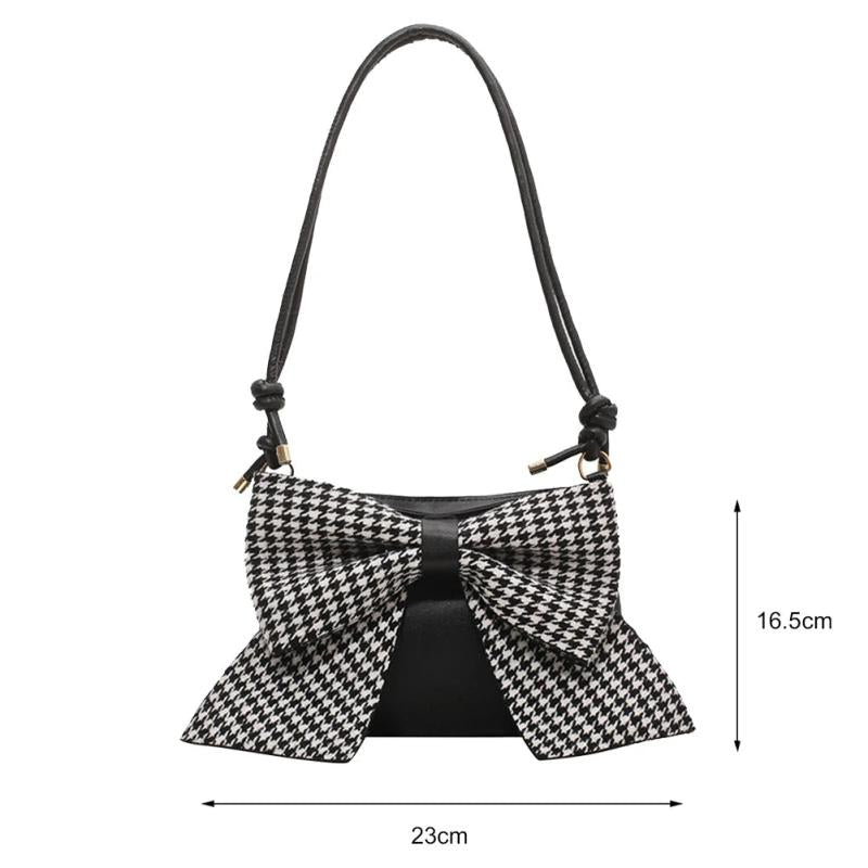 Women Shoulder Bags Big Bow Handbag Purse Lady Zipper Casual Messenger