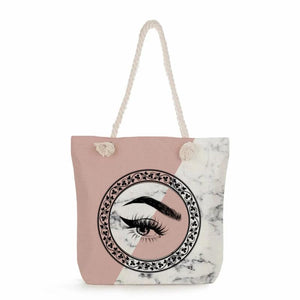 High Capacity Tote Bag Eye Lashes Print Women Shoulder Bag